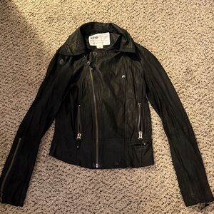 Black Leather Moto Jacket